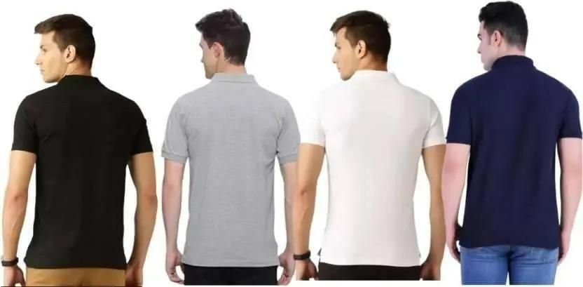 Swank Thread™ Poly Matte Solid Half Sleeves Mens Polo T-Shirt Pack Of 4